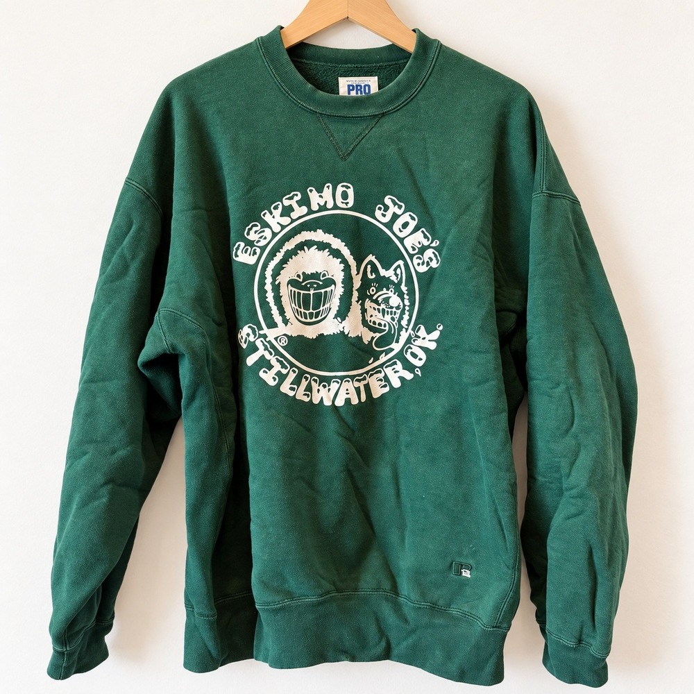 Vintage Russell Athletic Pro Cotton Eskimo Joe's Sweatshirt Mens XXL Green USA